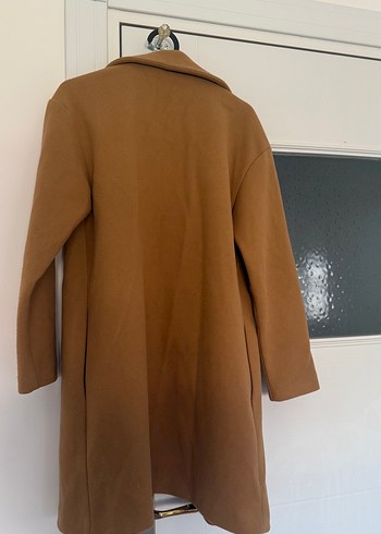 Düğmeli Bej Süet Midi Kadın Kaban - Görsel 4