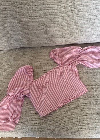 Pembe Crop Bluz
