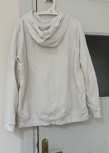 Beyaz Kapüşonlu Kadın Sweatshirt - Görsel 3