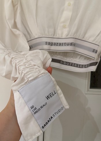 Düğmeli Beyaz Mini Gömlek - Görsel 2