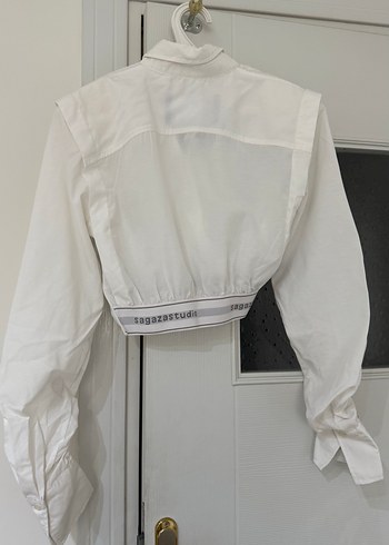 Düğmeli Beyaz Mini Gömlek - Görsel 4