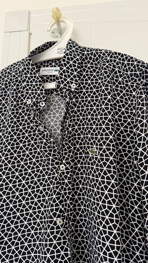 Uzun Kollu Siyah Desenli Erkek Gömlek - Görsel 4