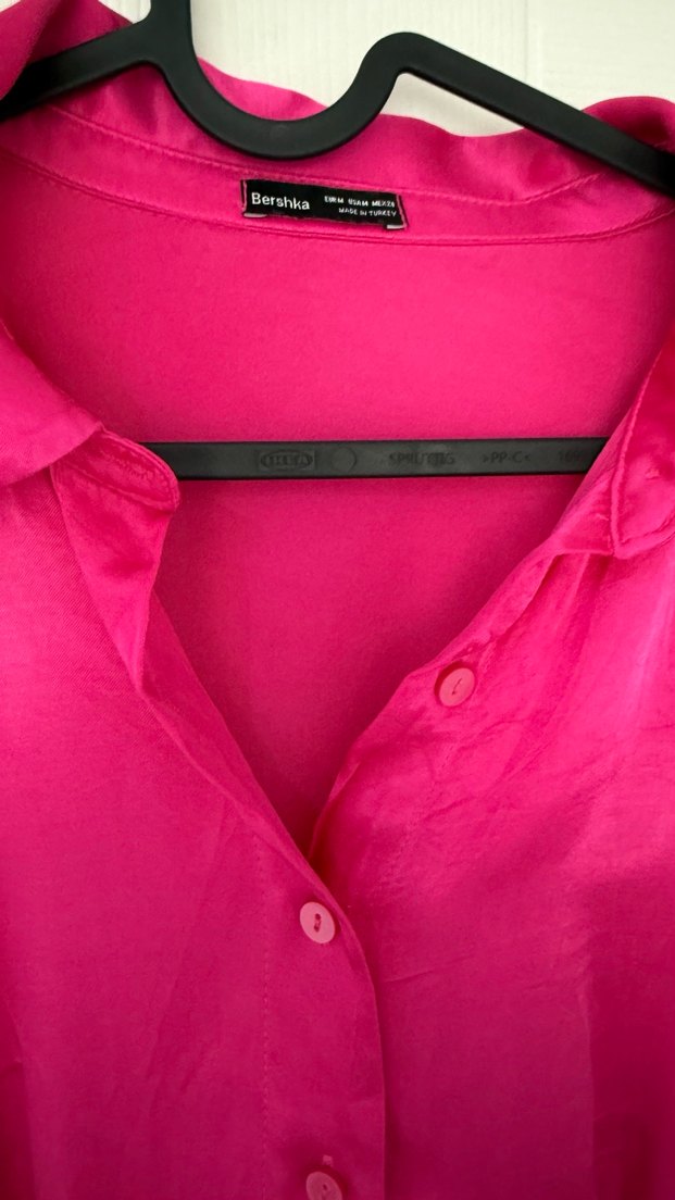 Pembe Düğmeli Uzun Kollu Kadın Elbise - Görsel 2