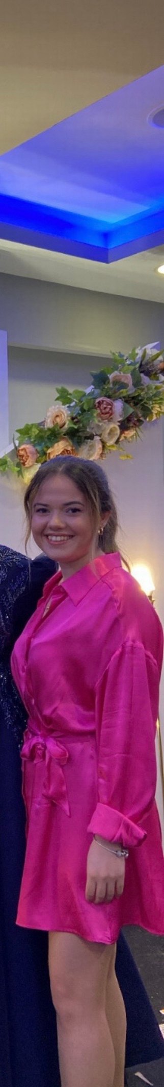 Pembe Düğmeli Uzun Kollu Kadın Elbise - Görsel 5