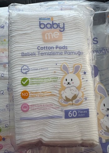 Bebek Temizleme Pamuğu 60 Adet x5 paket