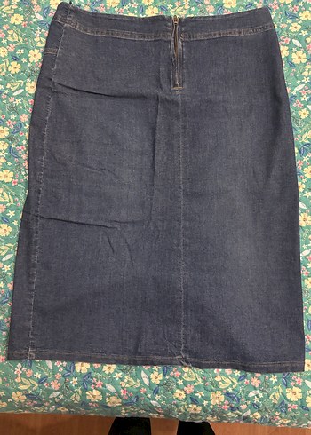 Koyu Mavi Kot Etek Midi Boy - Görsel 4