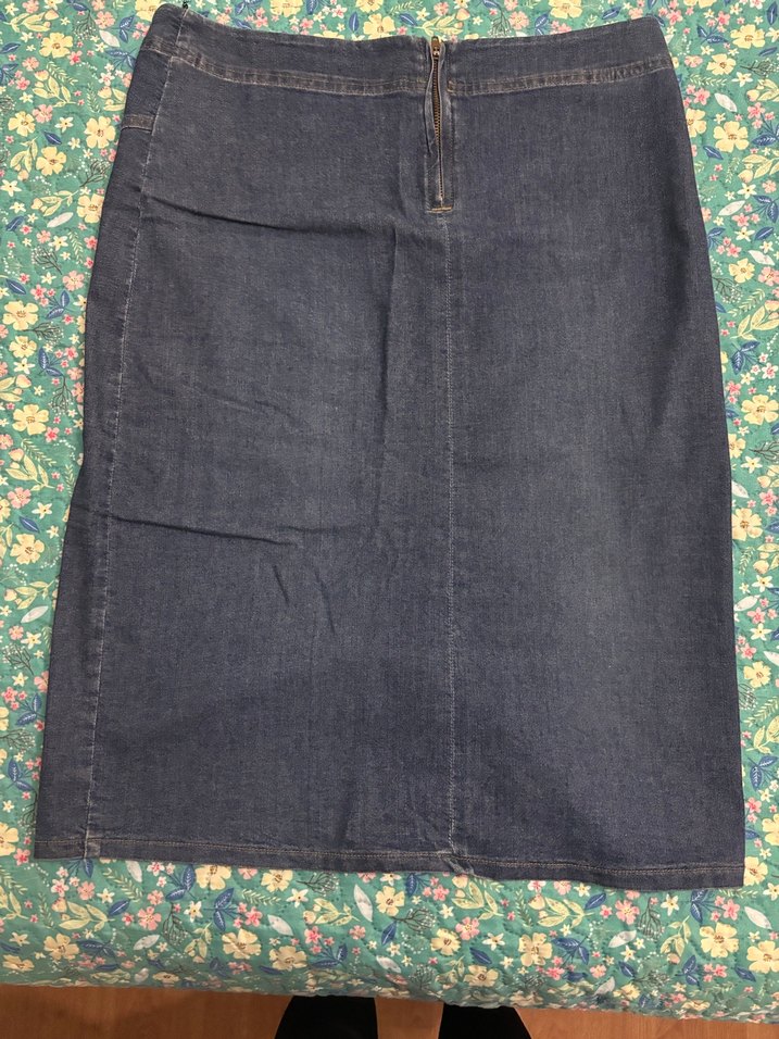 Koyu Mavi Kot Etek Midi Boy - Görsel 4