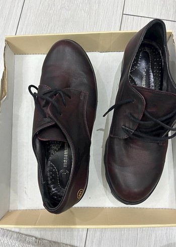 Bordo Deri Kadın Klasik Topuklu Ayakkabı - Görsel 3