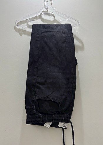 Erkek Siyah Keten Rahat Pantolon - Görsel 3