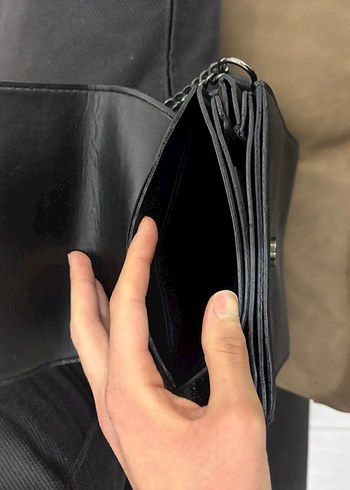Siyah Deri Tokalı Kadın Çanta - Görsel 8