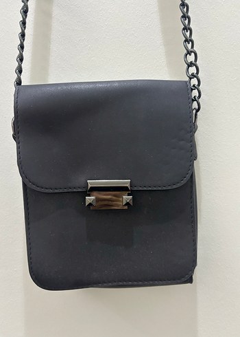 Siyah Deri Tokalı Kadın Çanta - Görsel 2