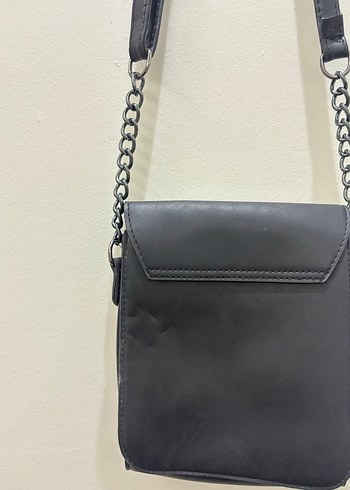 Siyah Deri Tokalı Kadın Çanta - Görsel 4