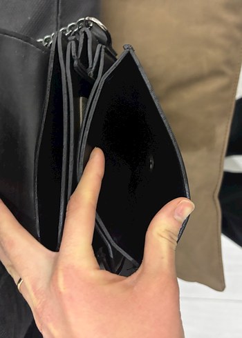 Siyah Deri Tokalı Kadın Çanta - Görsel 6