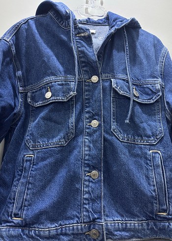 Kadın Mavi Düğmeli Kot Ceket - Görsel 2