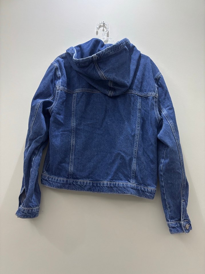 Kadın Mavi Düğmeli Kot Ceket - Görsel 3