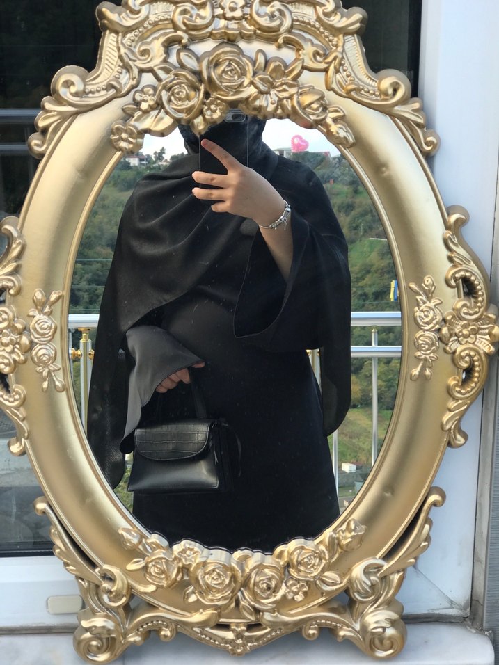 Siyah Saten elbise - Görsel 2