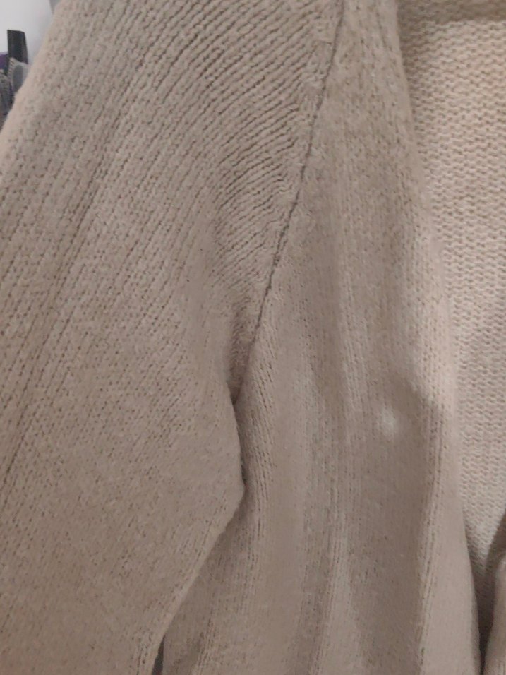 Bej Midi Örgü Kadın Hırka - Görsel 3