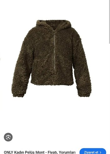 Gri Kapüşonlu Peluş Kadın Ceket - Görsel 4