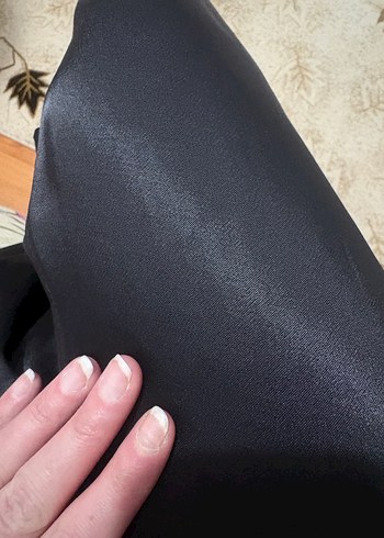 Koyu Siyah Midi Hamile Etek - Görsel 2