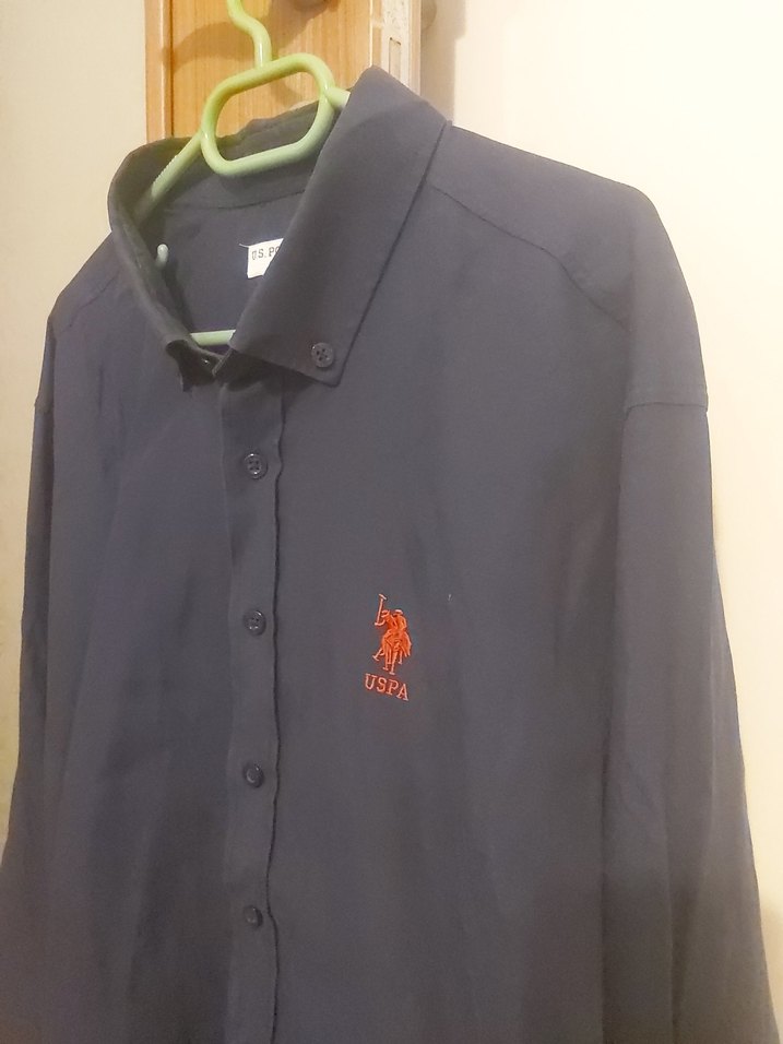 U.S. Polo Erkek Lacivert Polo Yaka Uzun Kollu Gömlek - Görsel 3