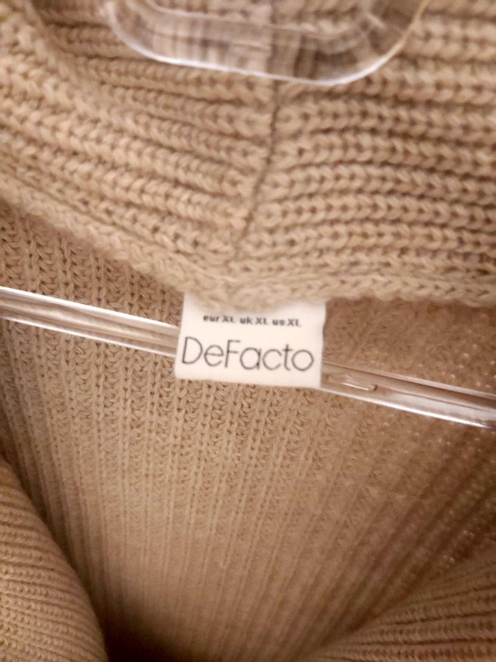 Erkek Bej Örgü ŞAL yaka Hırka - Görsel 2