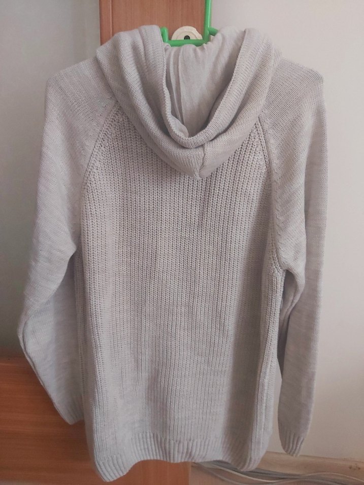 ERKEK BEJ RENGİ KAPİSONLU HIRKA - Görsel 2