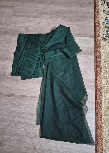 42 Beden Zümrüt yeşili Vintage Elbise