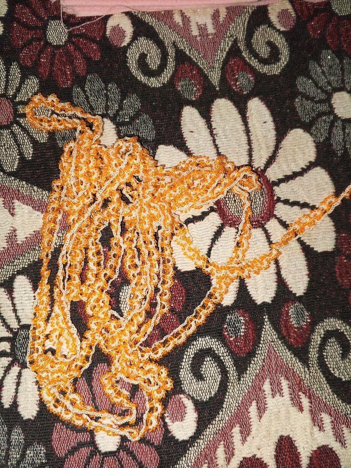 Boncuklu  Renkli Yılan Desenli Kadın El Zinciri ine oyası kenarı - Görsel 2