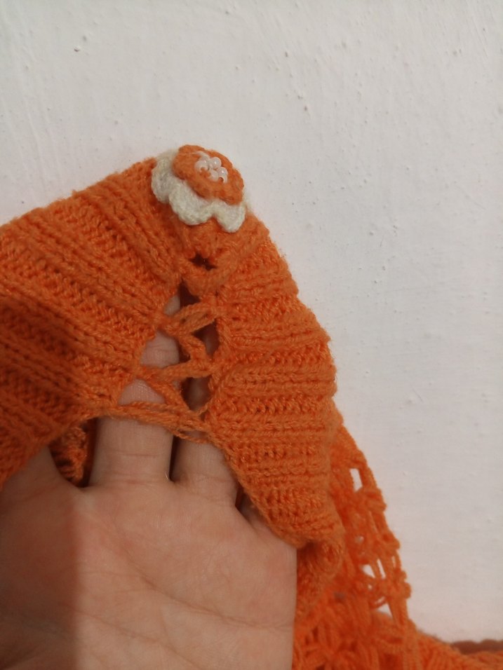 Turuncu Nakışlı Bohem Kız Panço - Görsel 3