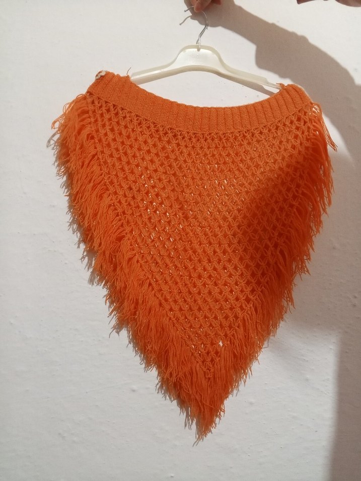 Turuncu Nakışlı Bohem Kız Panço - Görsel 2