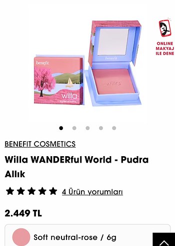 Benefit Benefit Willa WANDERful World Mini- Pudra Allik