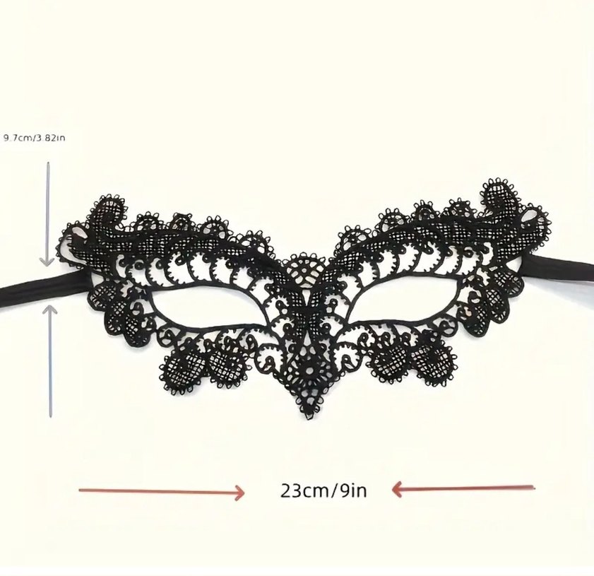 Siyah Dantel 3'lü Maske Seti - Görsel 3