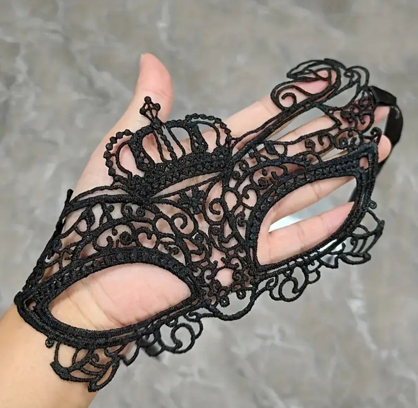 Siyah Dantel 3'lü Maske Seti - Görsel 5