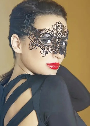 6'lı Siyah Dantel Maskeler Seti - Görsel 3