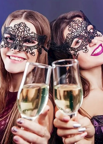 6'lı Siyah Dantel Maskeler Seti - Görsel 5