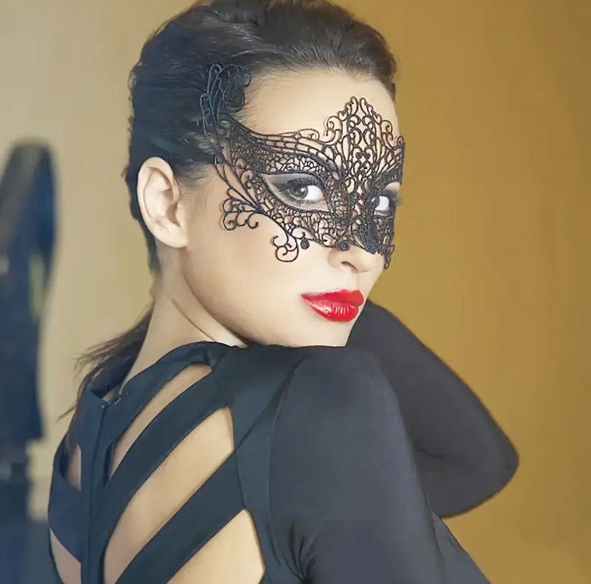 6'lı Siyah Dantel Maskeler Seti - Görsel 3