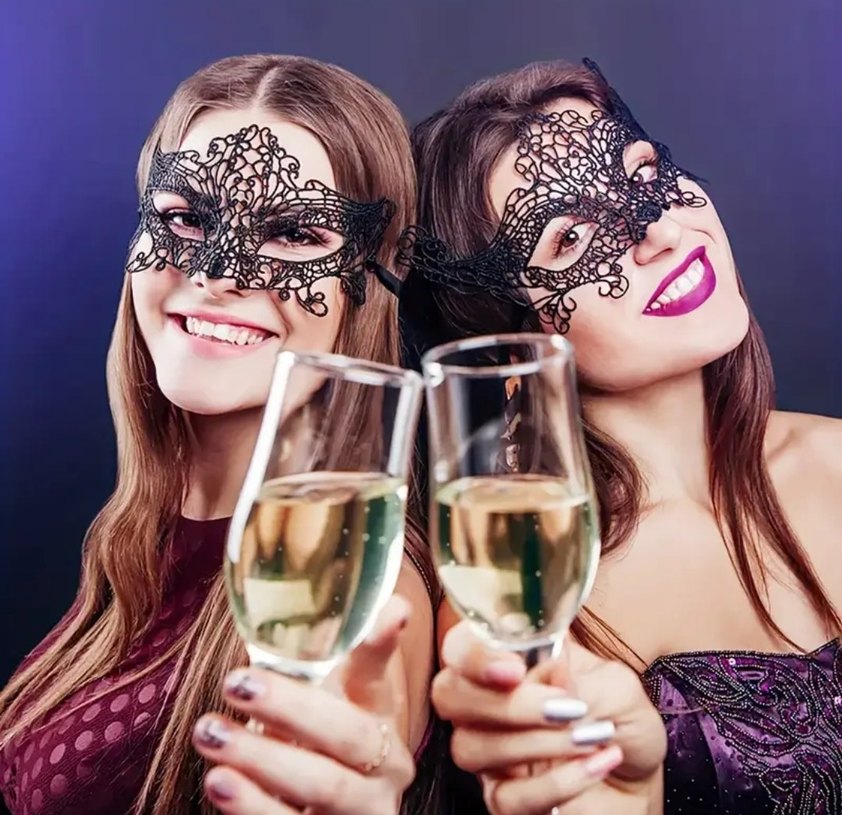 6'lı Siyah Dantel Maskeler Seti - Görsel 5