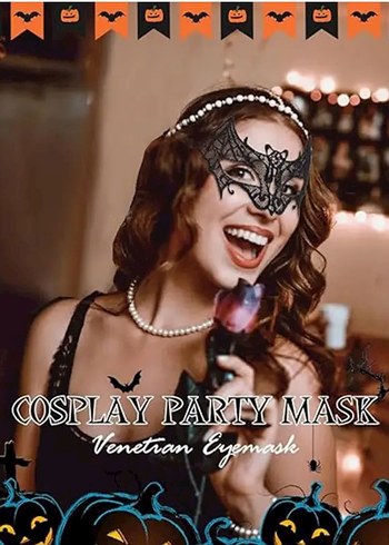 Siyah Maskeli Balo Dantel Göz Maskesi - Görsel 3