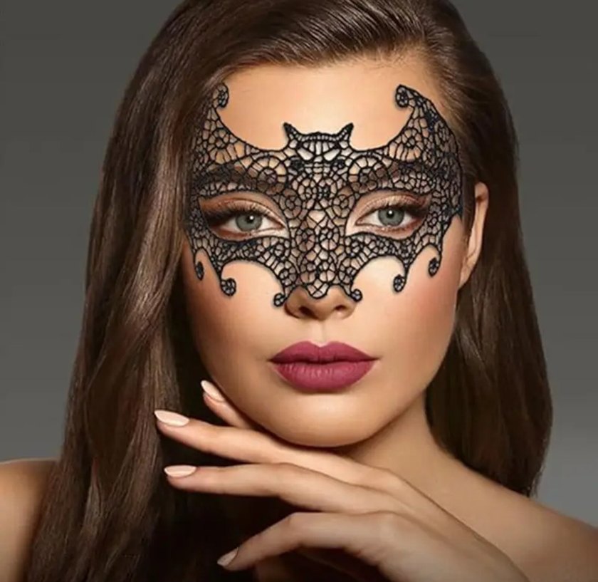 Siyah Maskeli Balo Dantel Göz Maskesi - Görsel 2