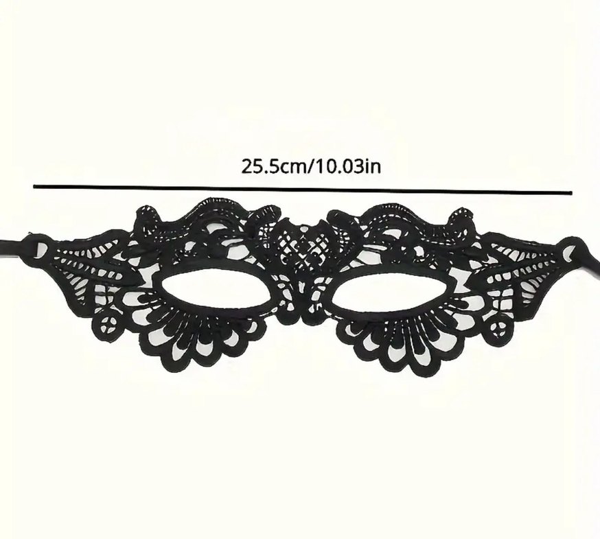 Kadınlar için Siyah Dantel Maske - Görsel 3