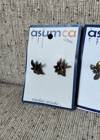 Gold Renk Bohem Minimalist 3'ü beraber Küpeler - Görsel 2