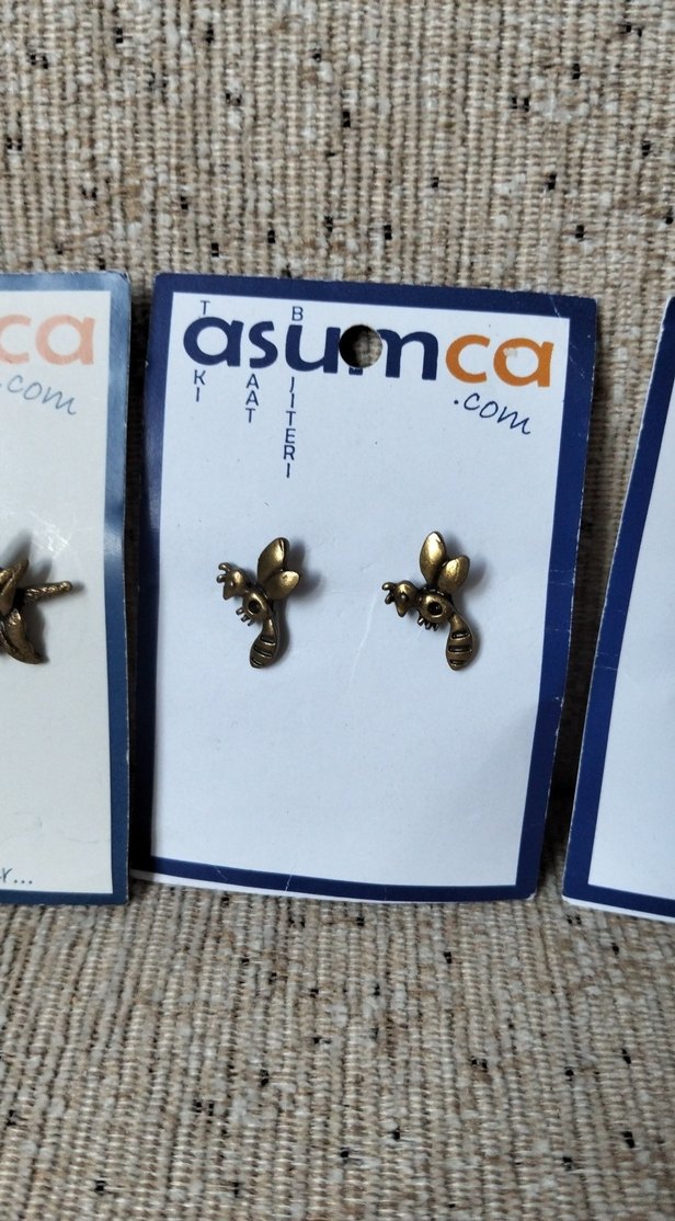 Gold Renk Bohem Minimalist 3'ü beraber Küpeler - Görsel 3