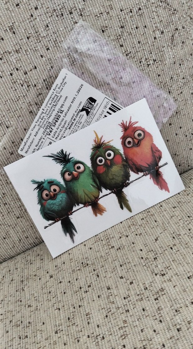 Renkli Komik Kuşlar Çıkartması 2 si birden - Görsel 4