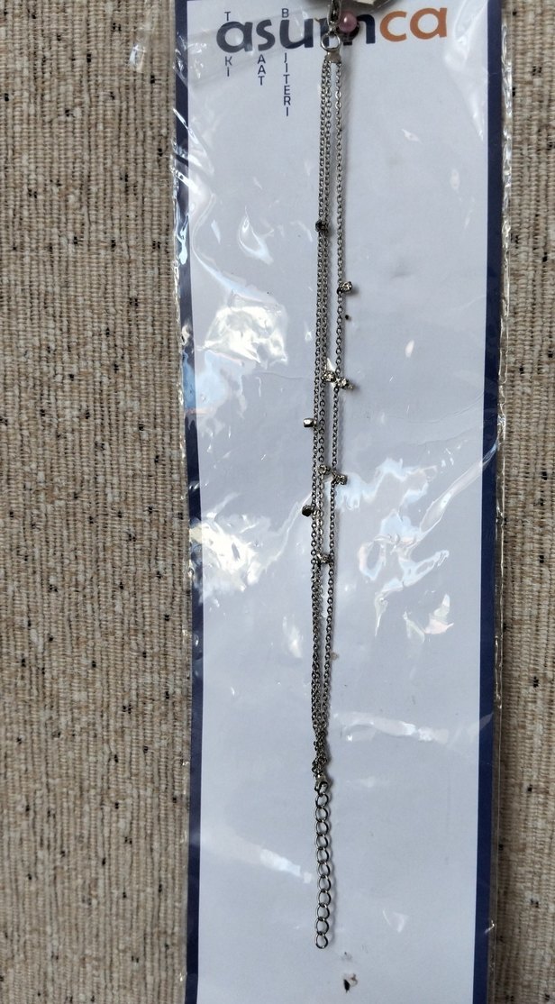 Gri Zincir Detaylı Kadın Bileklik - Görsel 3