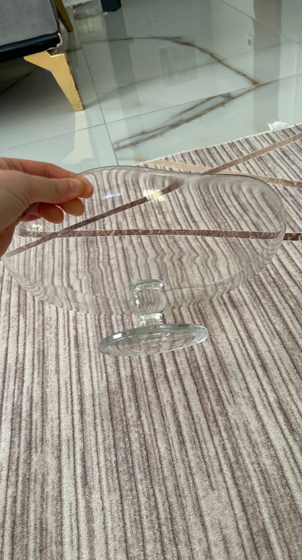 Şeffaf Cam Dekoratif Tabak - Görsel 2