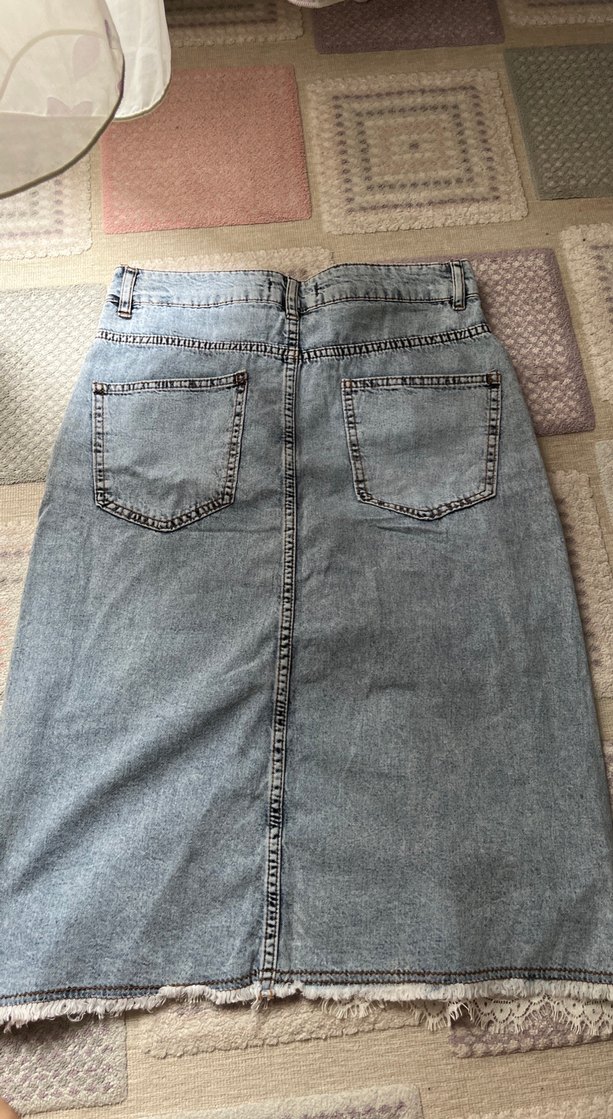 Gri Dantel Detaylı Bohem Rahat Kot Pantolon - Görsel 3