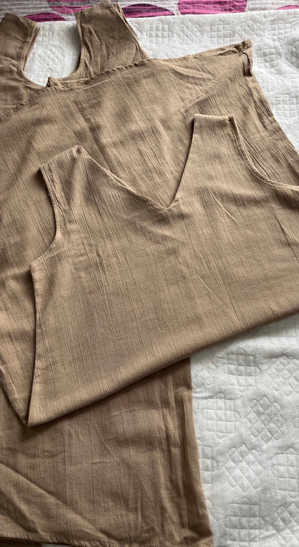 Bej Uzun Hamile Elbise - Görsel 4