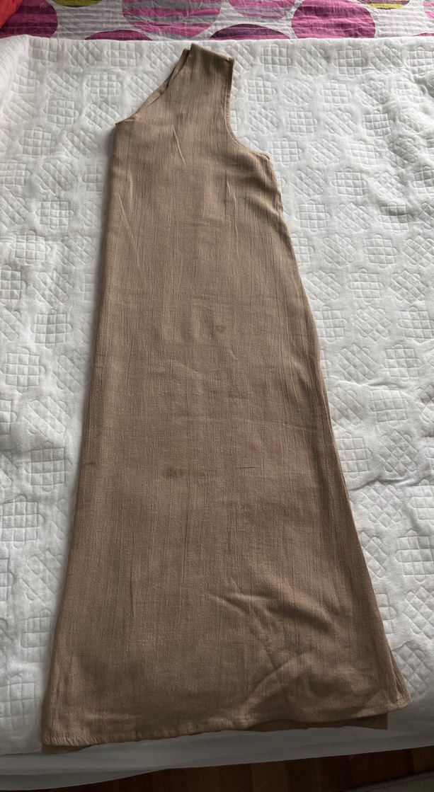 Bej Uzun Hamile Elbise - Görsel 2