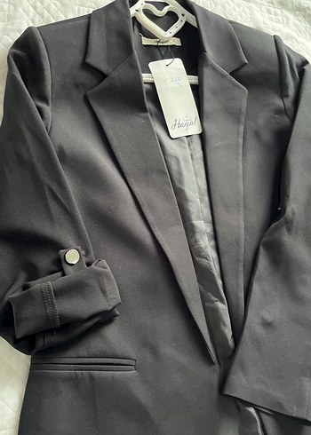 Düğmeli Siyah Kadın Blazer Ceket - Görsel 3