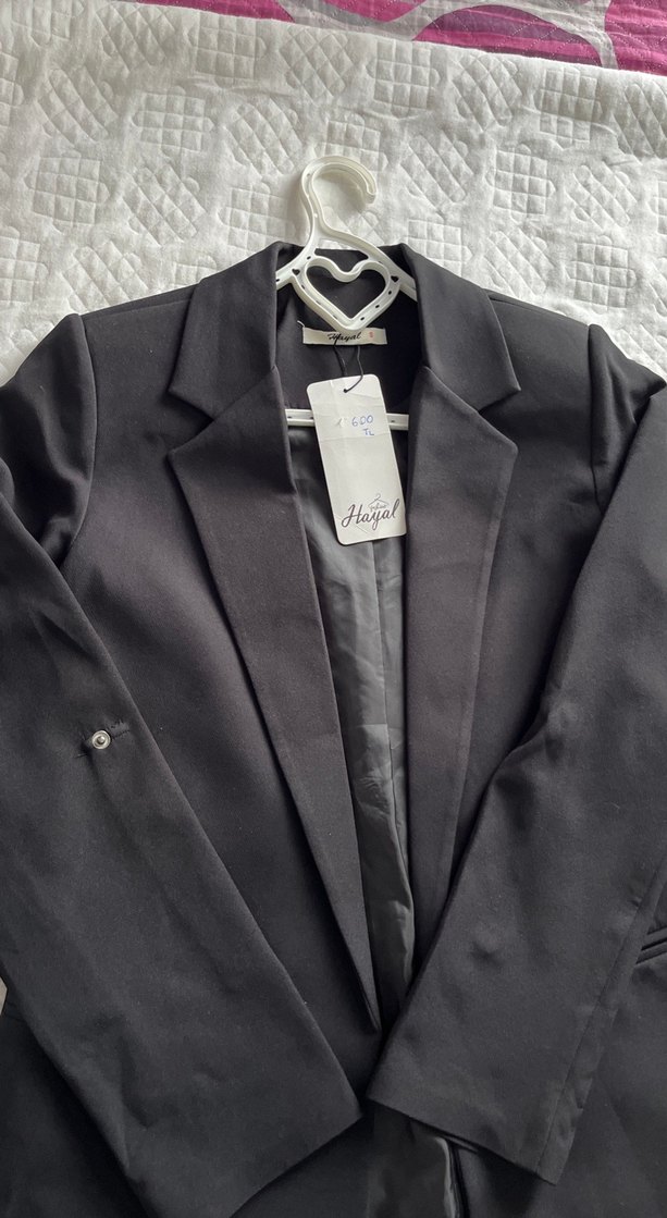 Düğmeli Siyah Kadın Blazer Ceket - Görsel 2